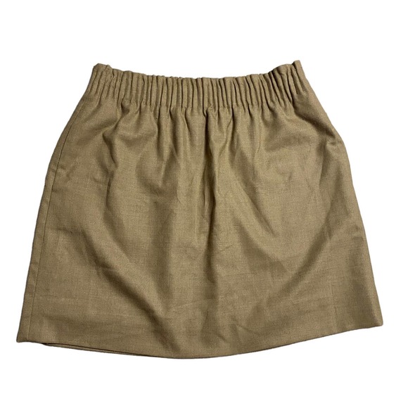 J.CREW Dresses & Skirts - J. Crew Womens Khaki Paper Bag Elastic Waist Skirt Size 10 w/Pockets